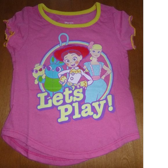 Toddler Girls Toy Story "Let's Play" T-Shirt Size 3T 5T Jessie Bo Peep Pink NWT - Picture 1 of 1